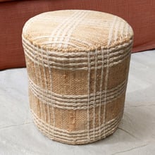 Gaston Recycled Cotton & Jute Pouffe